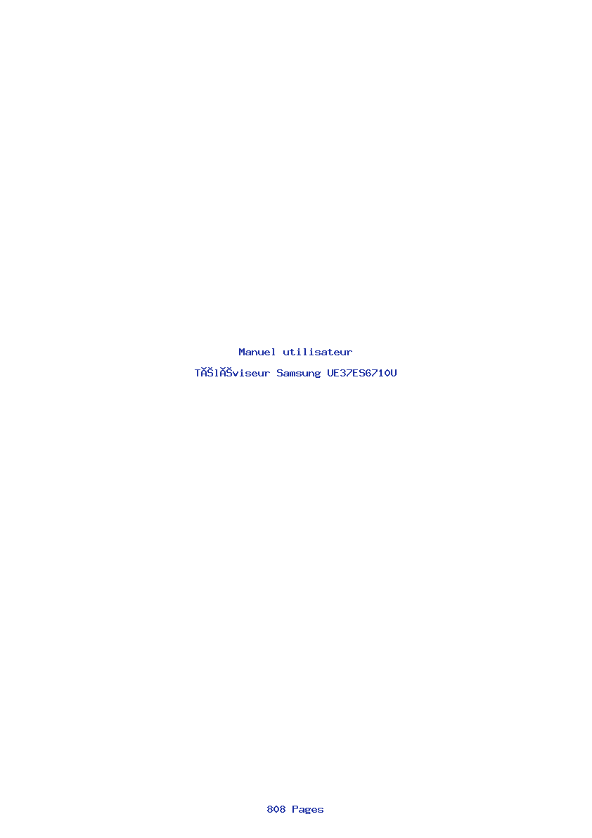 Page 1 de la notice Manuel utilisateur Samsung UE37ES6710U