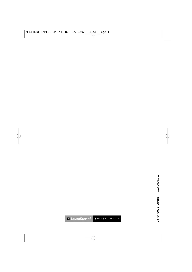 Página 1 del manual Manual de usuario Laurastar Sprint