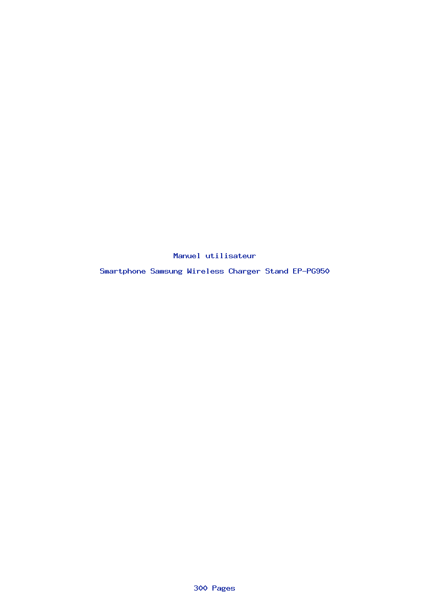 Page 1 de la notice Manuel utilisateur Samsung Wireless Charger Stand EP-PG950