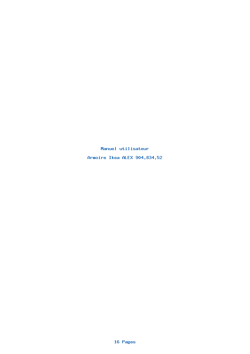 Page 1 de la notice Manuel utilisateur Ikea ALEX 904.834.52