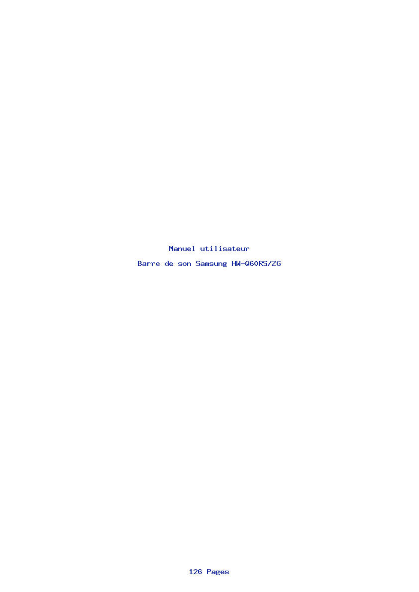 Page 1 de la notice Manuel utilisateur Samsung HW-Q60RS/ZG
