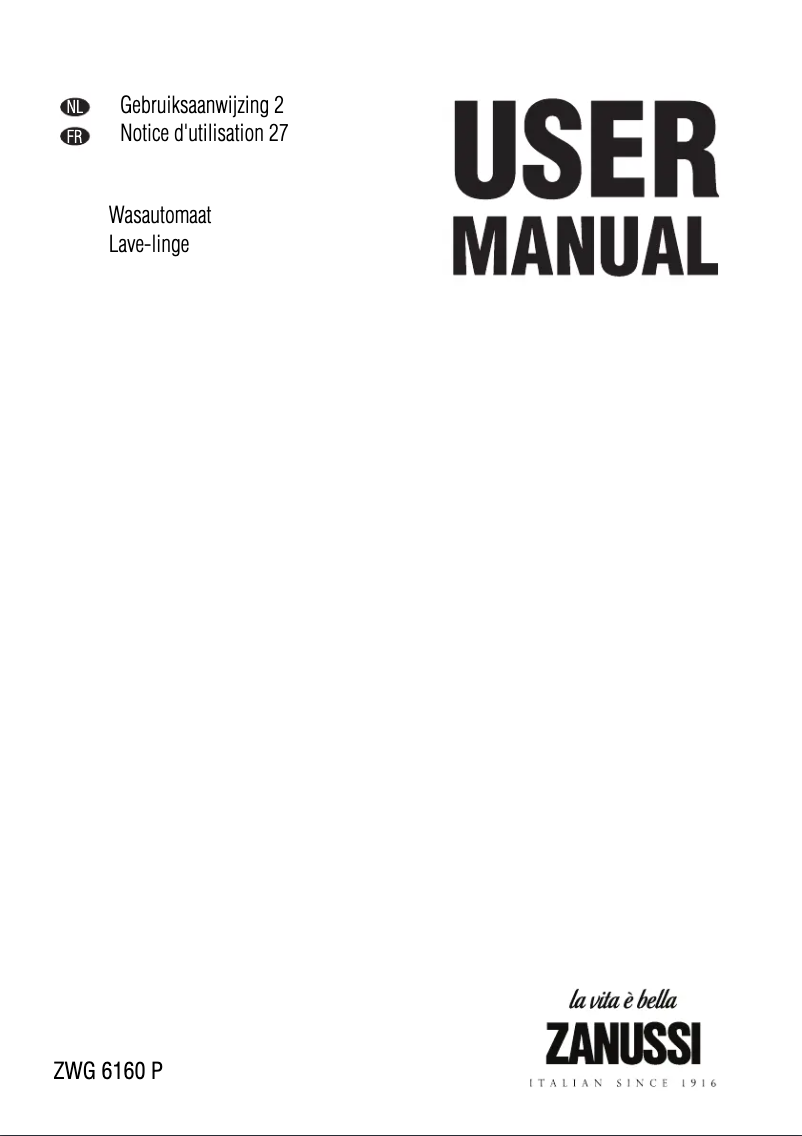 Página 1 del manual Manual de usuario Zanussi ZWG 6160 P