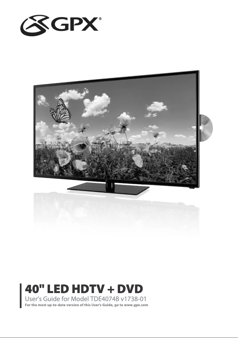 Page 1 de la notice Manuel utilisateur GPX TDE4074W