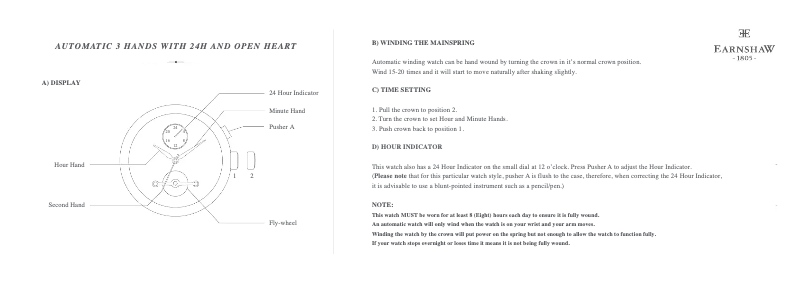 Page 1 de la notice Manuel utilisateur Earnshaw Grand Legacy ES-8088-03