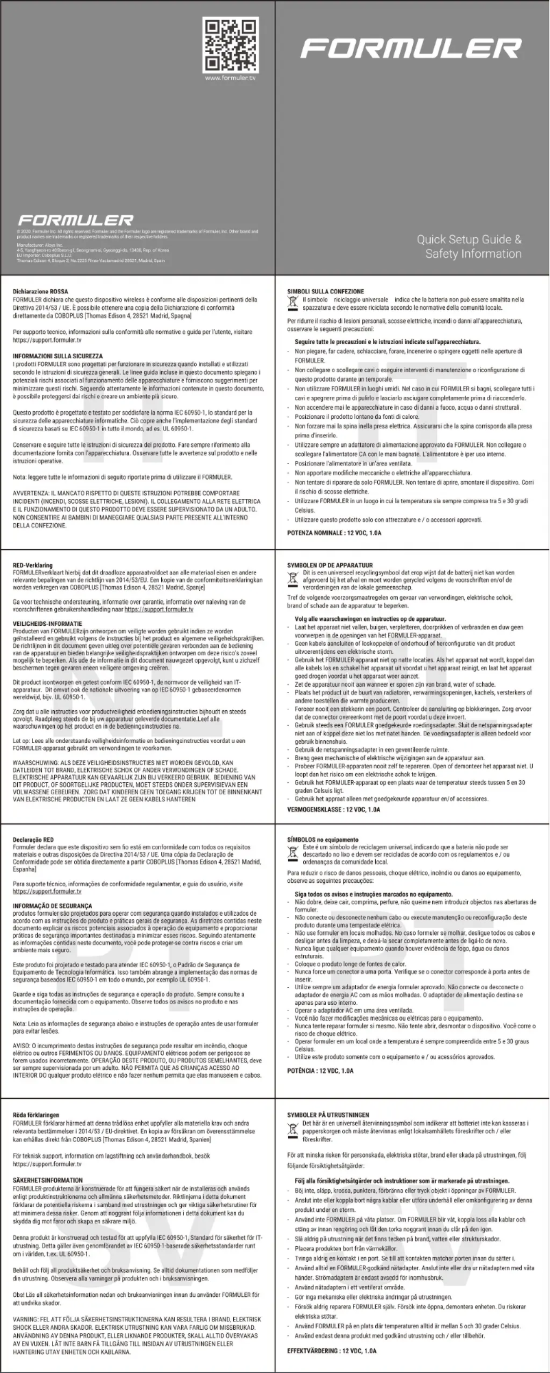 Página 1 del manual Manual de usuario Formuler Z8