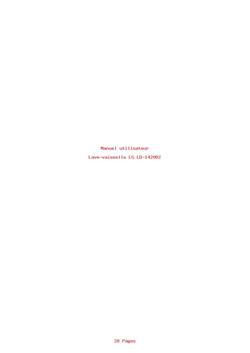 Page 1 de la notice Manuel utilisateur LG LD-1420B2