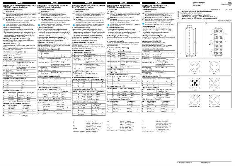 Page 1 de la notice Manuel utilisateur IFM AL1000