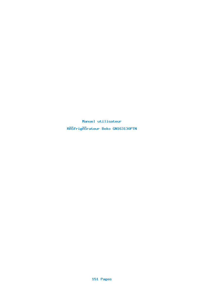 Image de la première page du manuel de l'appareil GN163130PTN