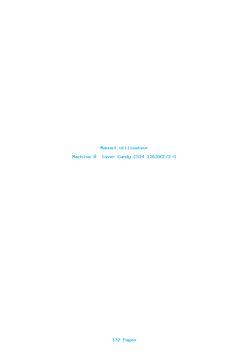 Page 1 de la notice Manuel utilisateur Candy CS34 1262DCE/2-S