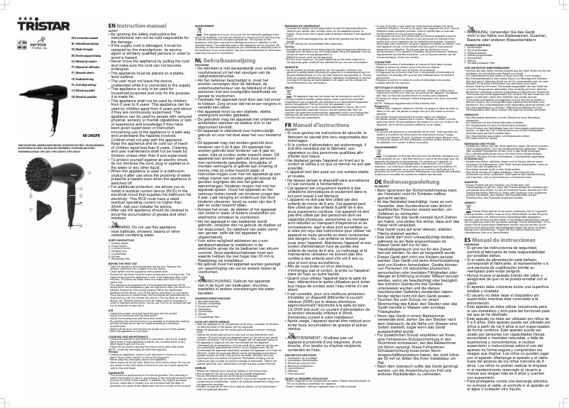 Page 1 de la notice Manuel utilisateur TriStar PD-8741PR