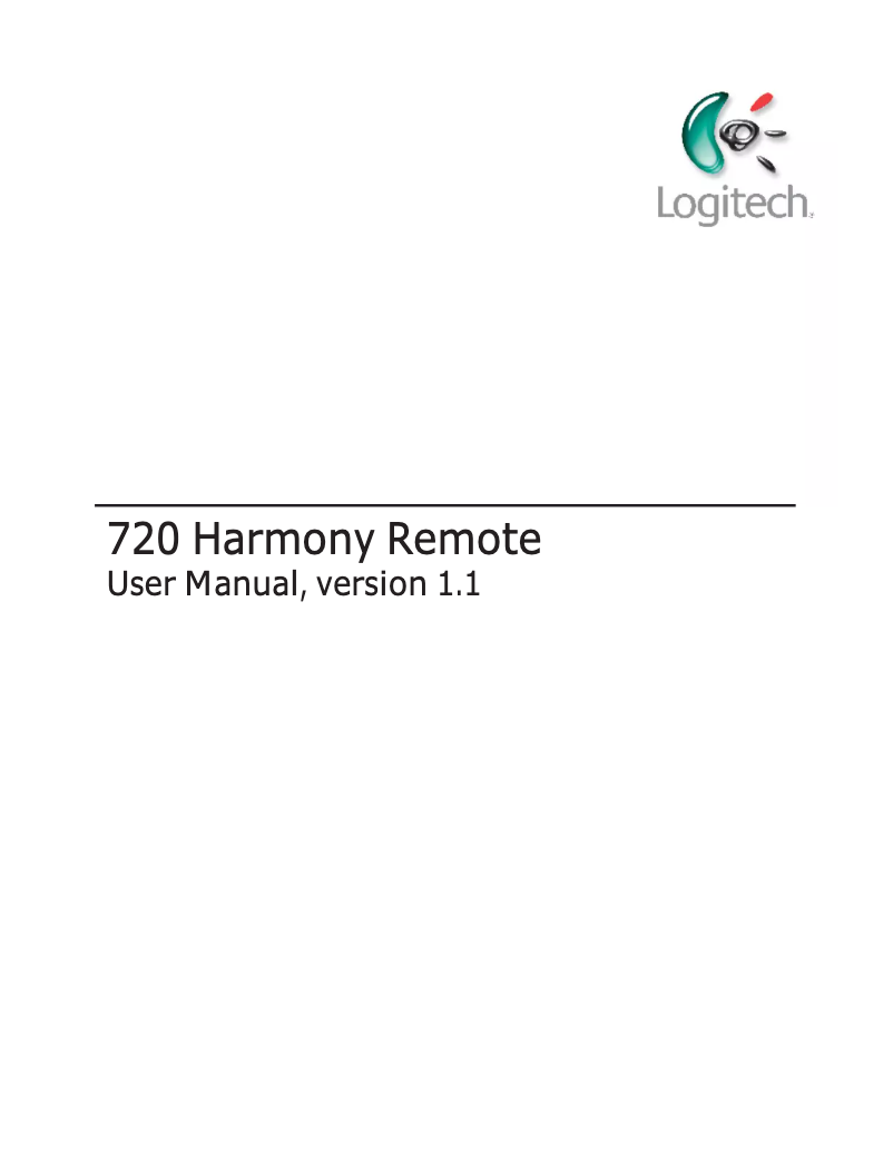 Page 1 de la notice Manuel utilisateur Logitech Harmony 720