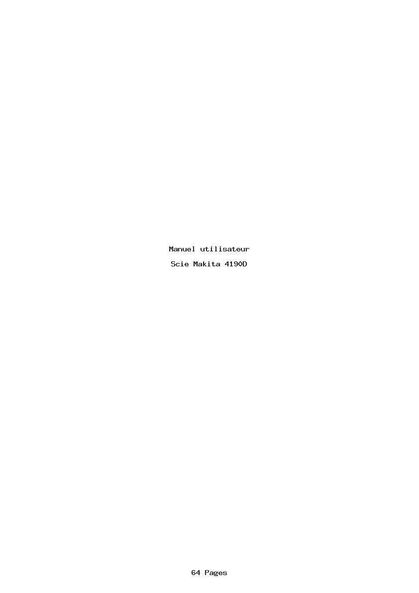 Page 1 de la notice Manuel utilisateur Makita 4190D