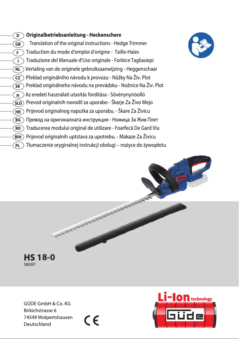 Página 1 del manual Manual de usuario Güde HS 18-201-05