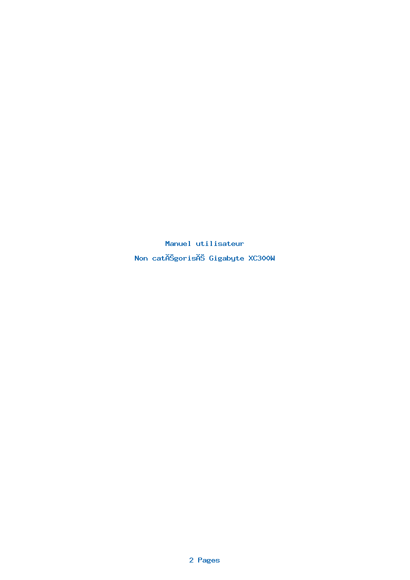 Page 1 de la notice Manuel utilisateur Gigabyte XC300W