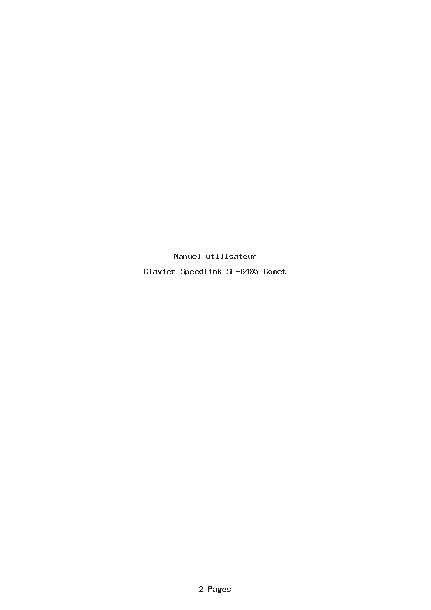 Page 1 de la notice Manuel utilisateur Speedlink SL-6495 Comet