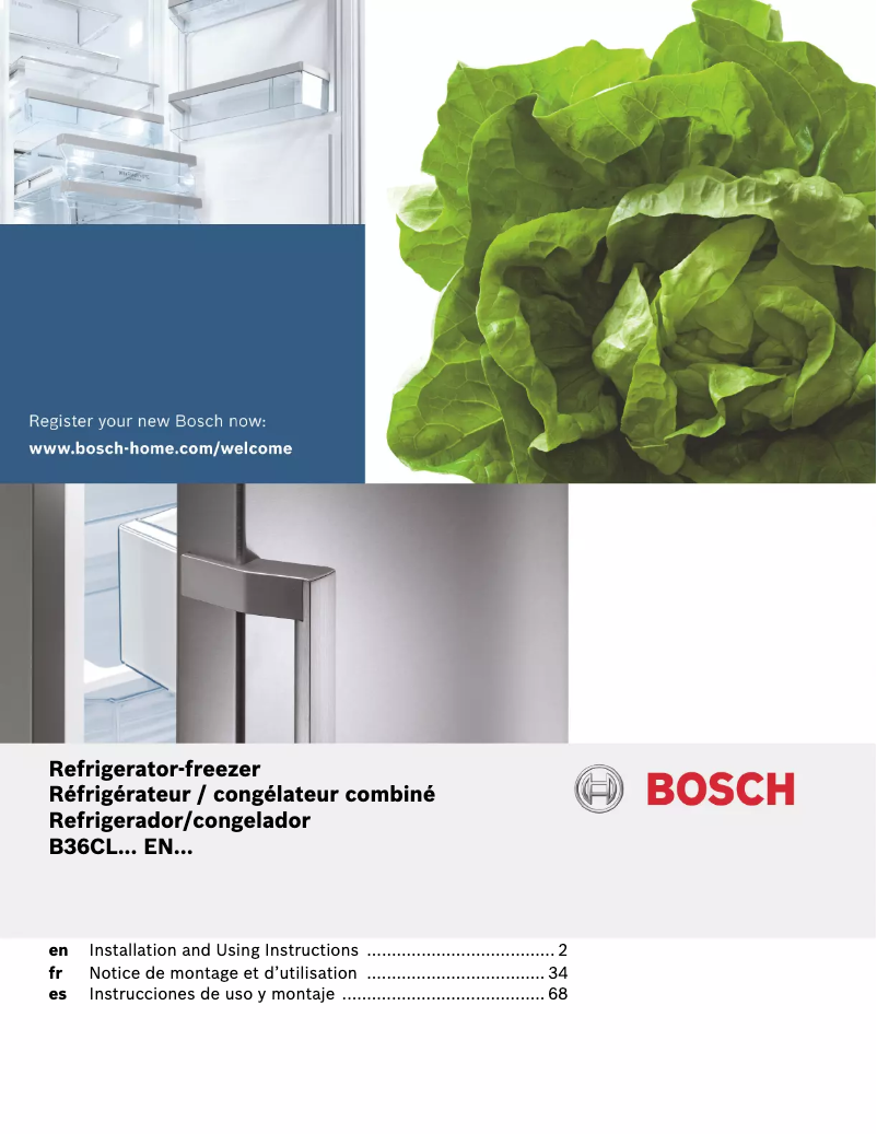 Page 1 de la notice Guide d'installation Bosch B36CL80ENS