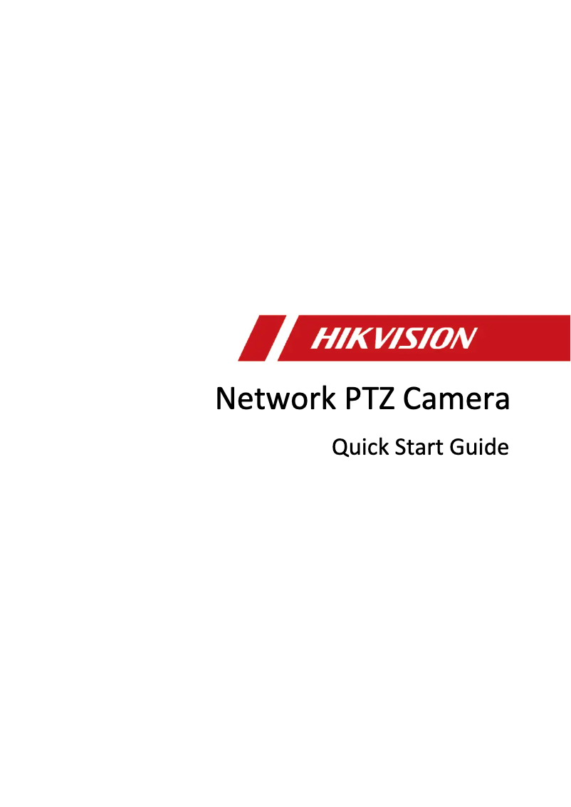 Page 1 de la notice Guide de démarrage rapide Hikvision DS-2DE4A425IW-DE