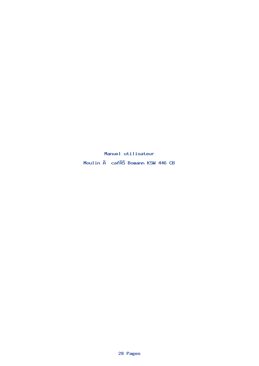 Image de la première page du manuel de l'appareil KSW 446 CB