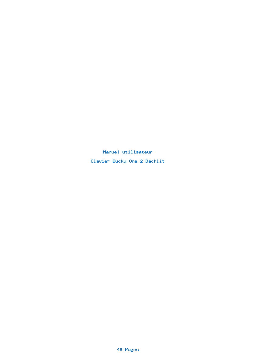 Page 1 de la notice Manuel utilisateur Ducky One 2 Backlit