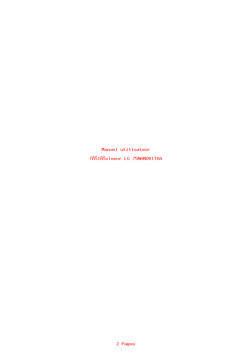 Page 1 de la notice Manuel utilisateur LG 75NANO81T6A