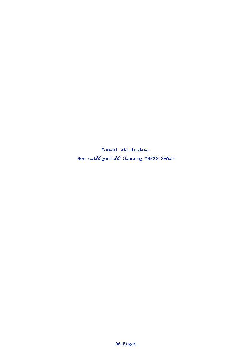 Page 1 de la notice Manuel utilisateur Samsung AM220JXVAJH