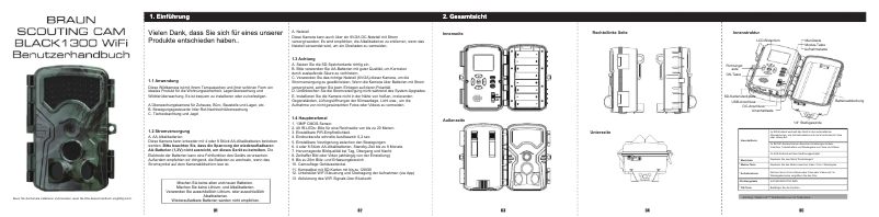 Page 1 de la notice Manuel utilisateur Braun Scouting Cam Black 1300 Wi-Fi