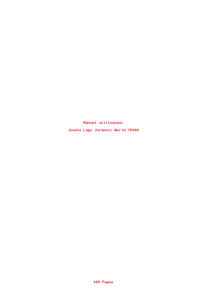 Page 1 de la notice Manuel utilisateur Lego Jurassic World 76944