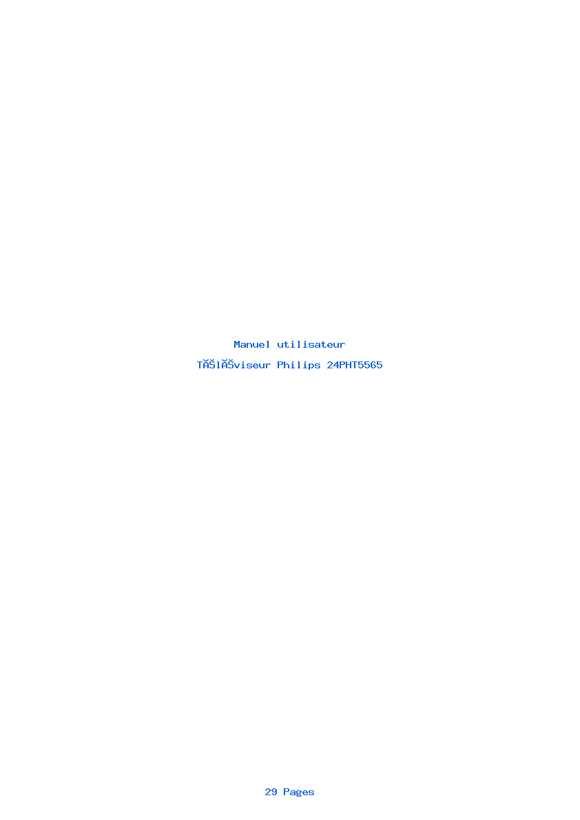 Page 1 de la notice Manuel utilisateur Philips 24PHT5565
