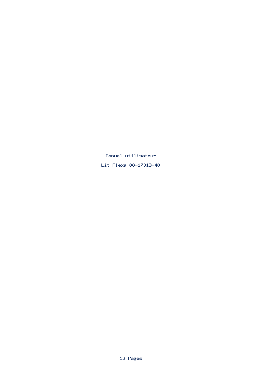 Page 1 de la notice Manuel utilisateur Flexa 80-17313-40
