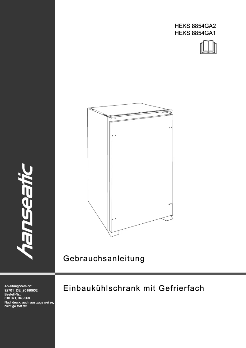 Page 1 de la notice Manuel utilisateur Hanseatic HEKS 8854GA1