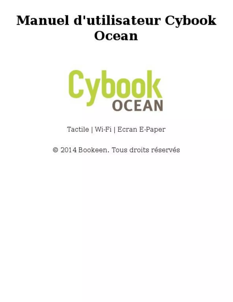 Page 1 de la notice Manuel utilisateur Bookeen Cybook Ocean