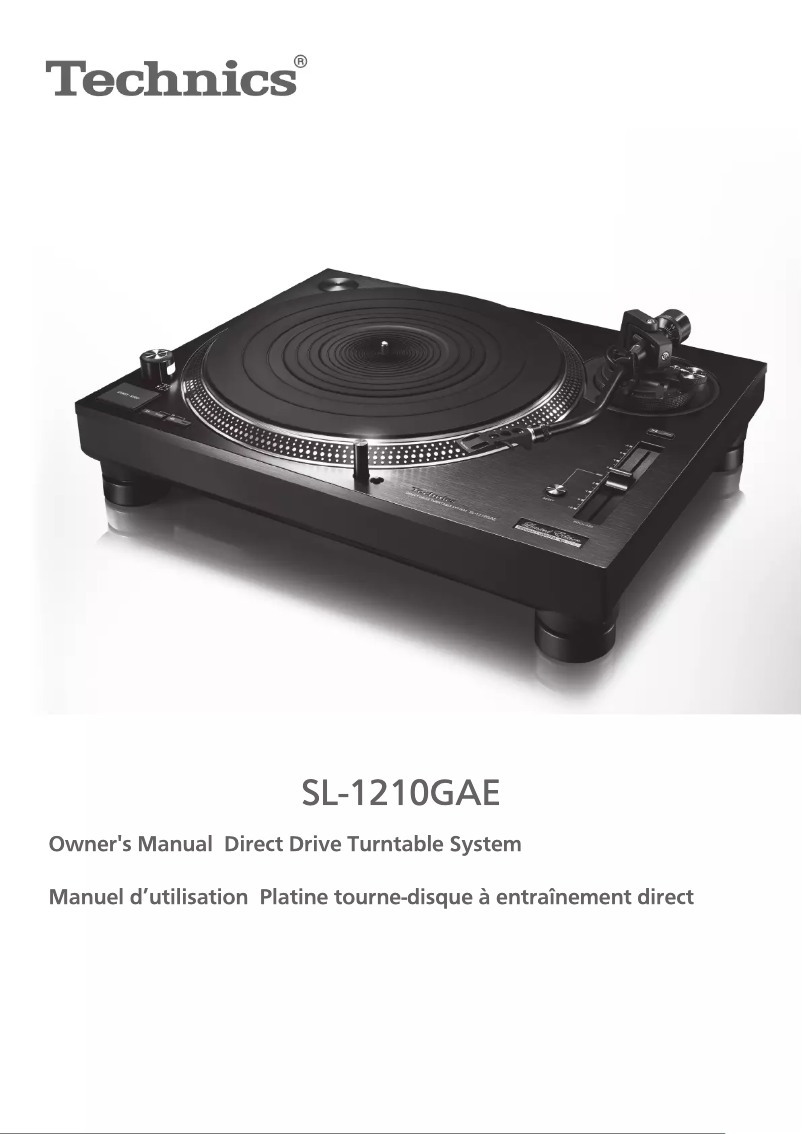 Page 1 de la notice Manuel utilisateur Technics SL-1210GAE