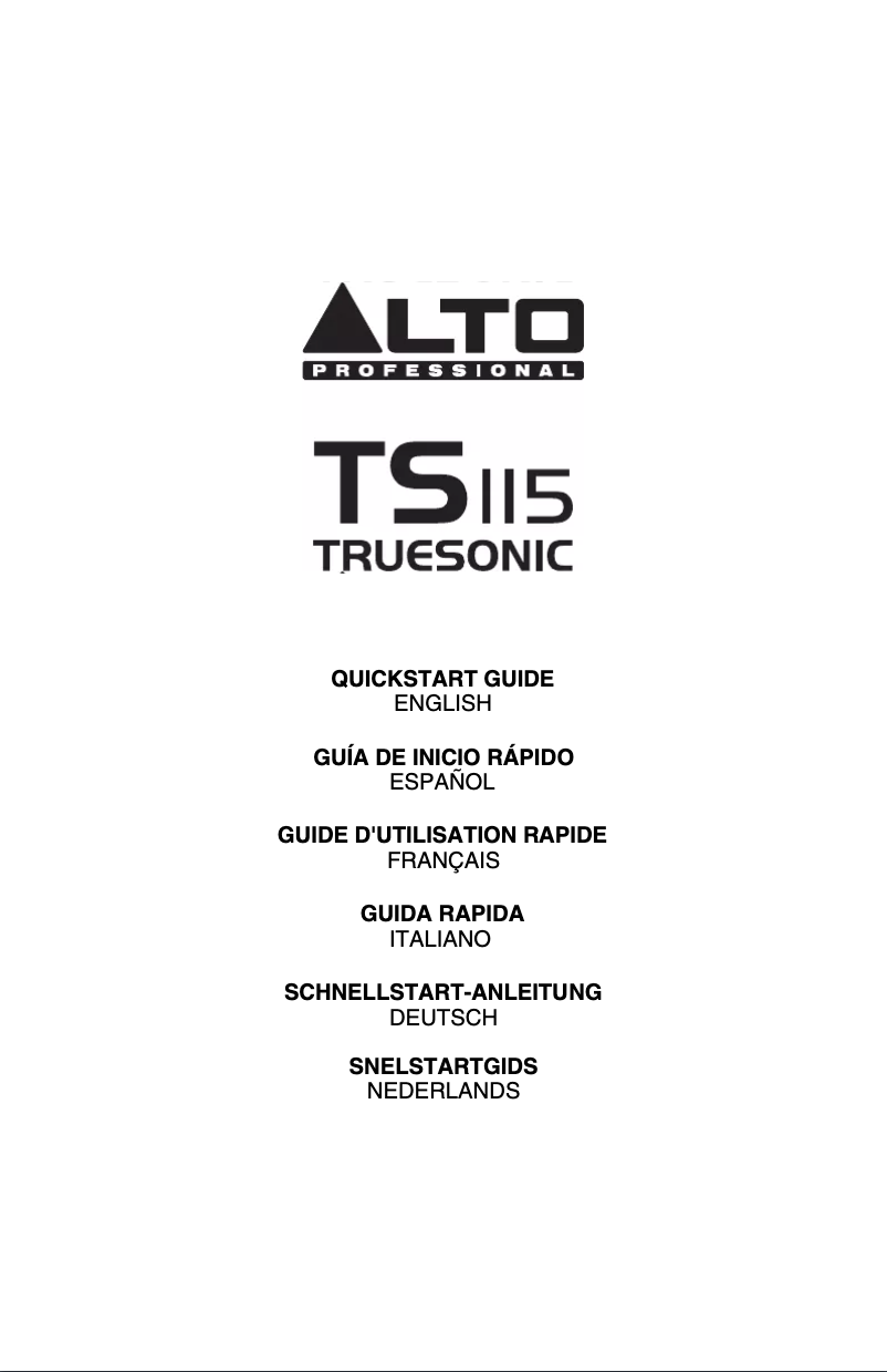 Page 1 de la notice Manuel utilisateur Alto TS115 TrueSonic