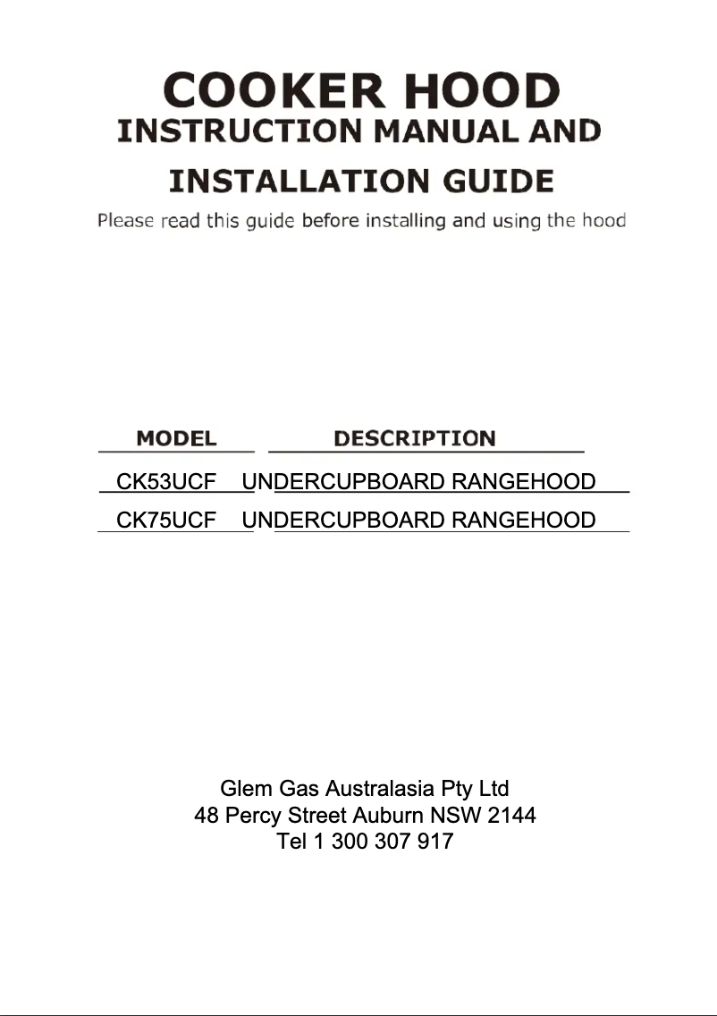 Page 1 of the manual User Manual Emilia CK75UCF