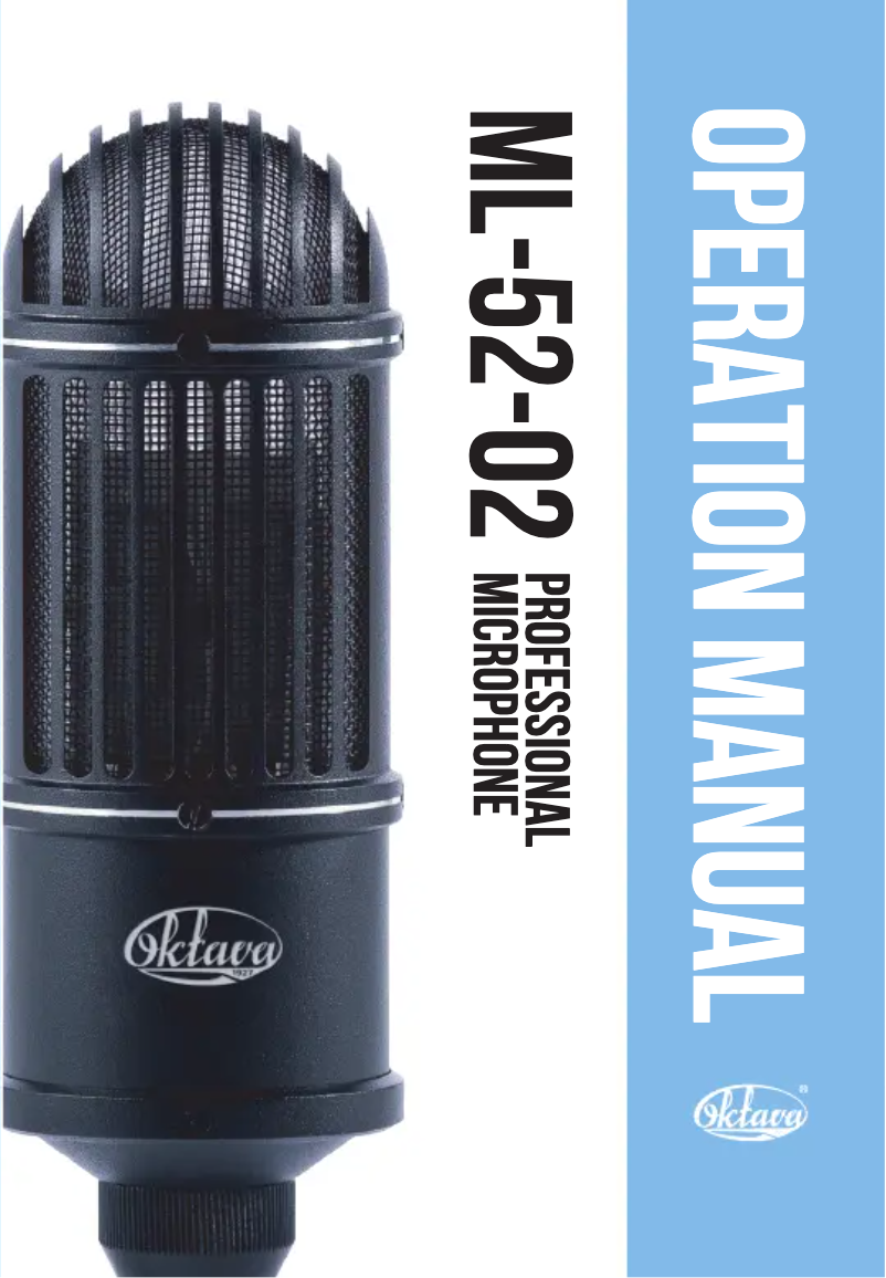 Page 1 de la notice Manuel utilisateur Oktava ML-52-02