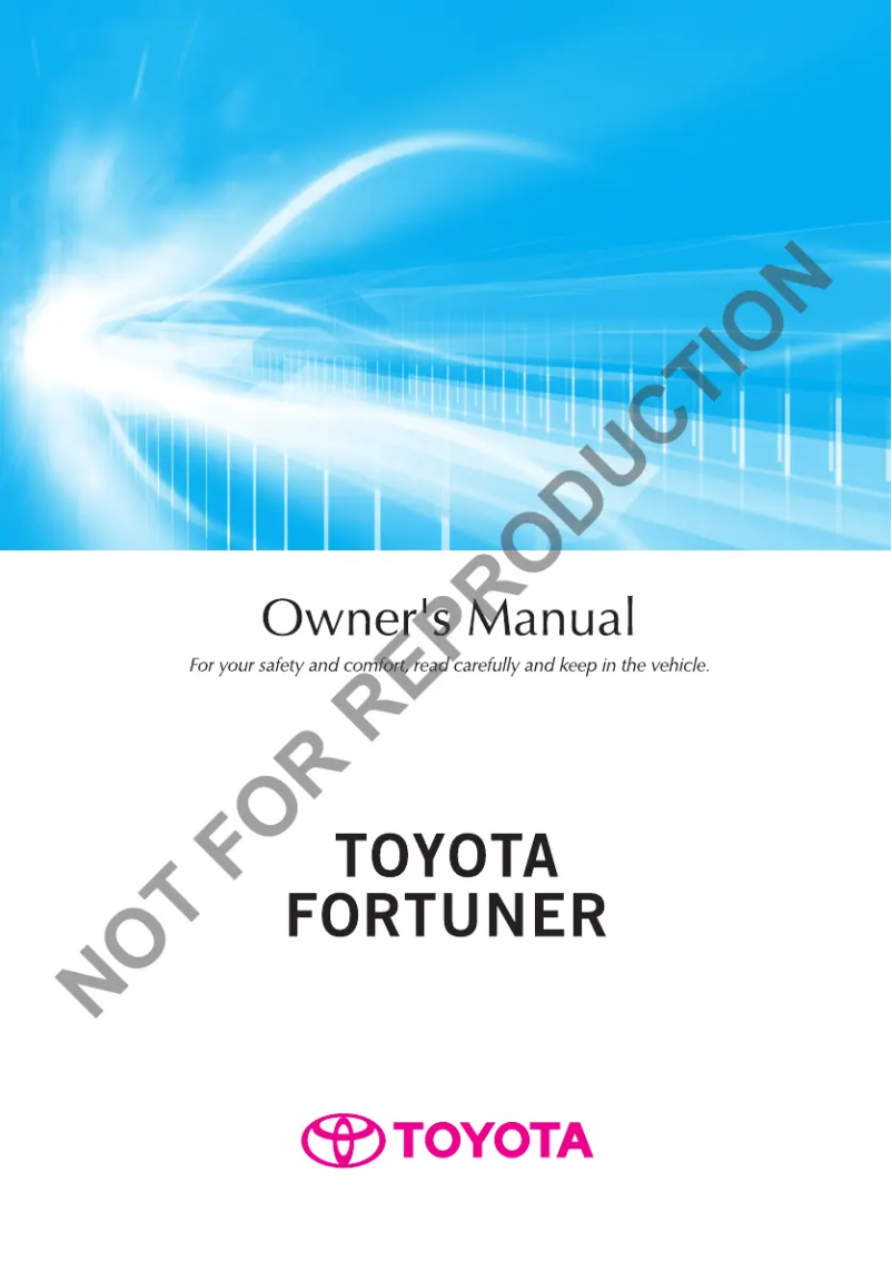 Page 1 de la notice Manuel utilisateur Toyota Fortuner (2015)