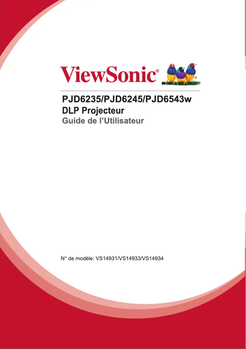Page 1 de la notice Manuel utilisateur Viewsonic PJD6235
