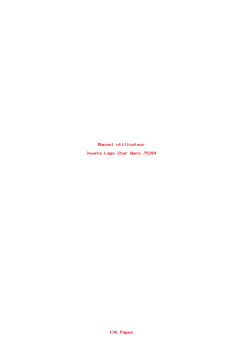 Page 1 de la notice Manuel utilisateur Lego Star Wars 75284