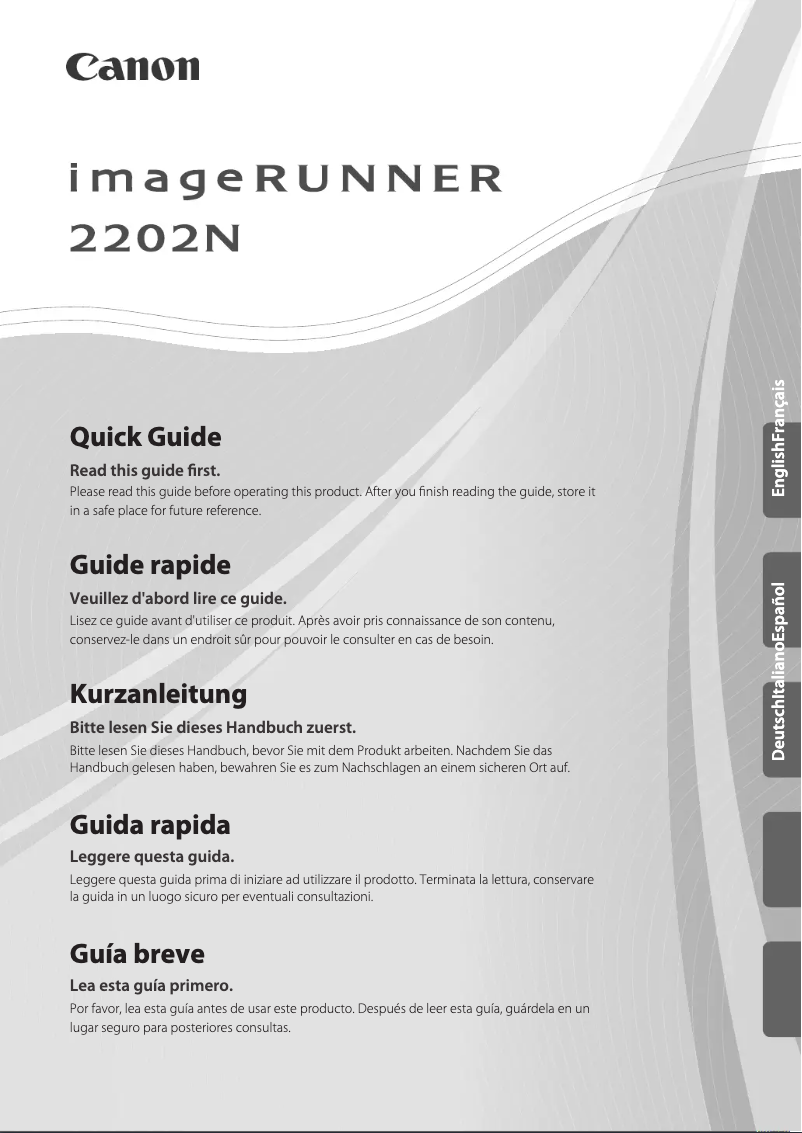 Page 1 de la notice Manuel utilisateur Canon imageRUNNER 2202N