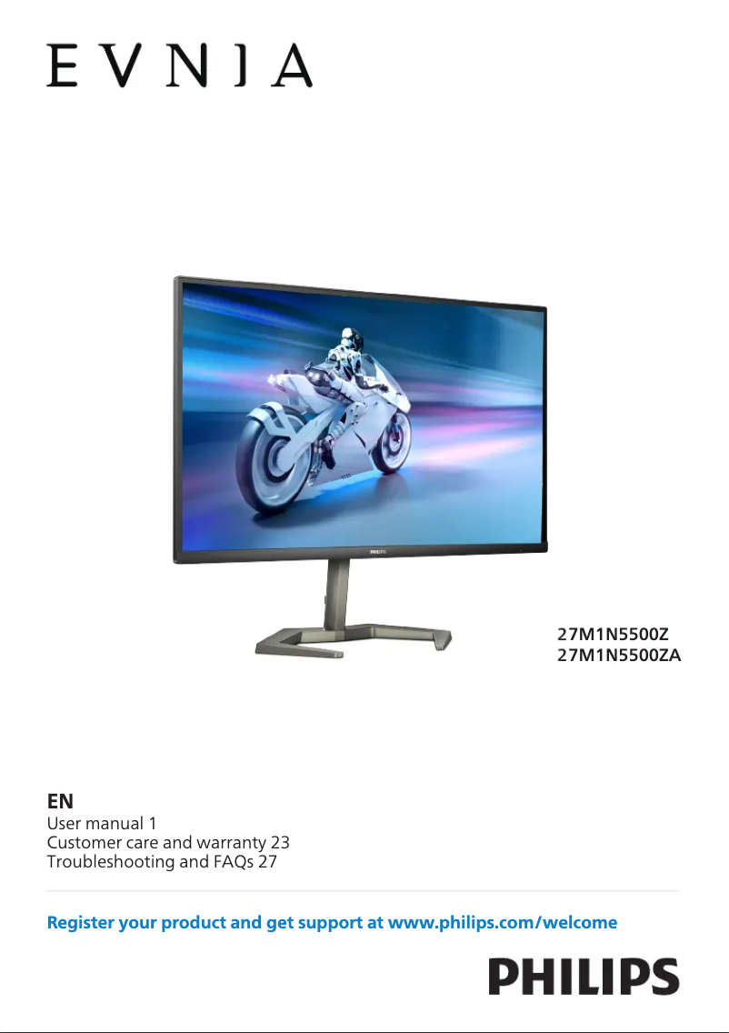 Page n°1 - Manuel utilisateur Philips Momentum 5000 27M1N5500Z