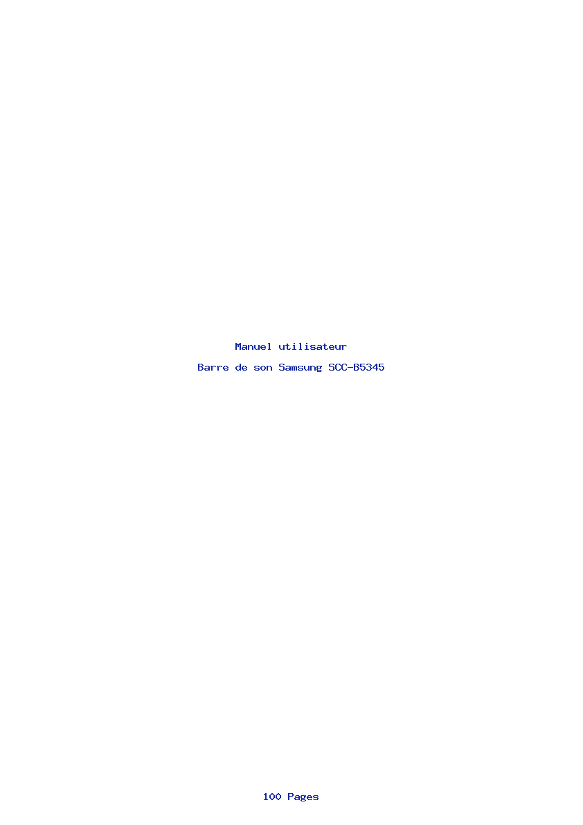 Page 1 de la notice Manuel utilisateur Samsung SCC-B5345