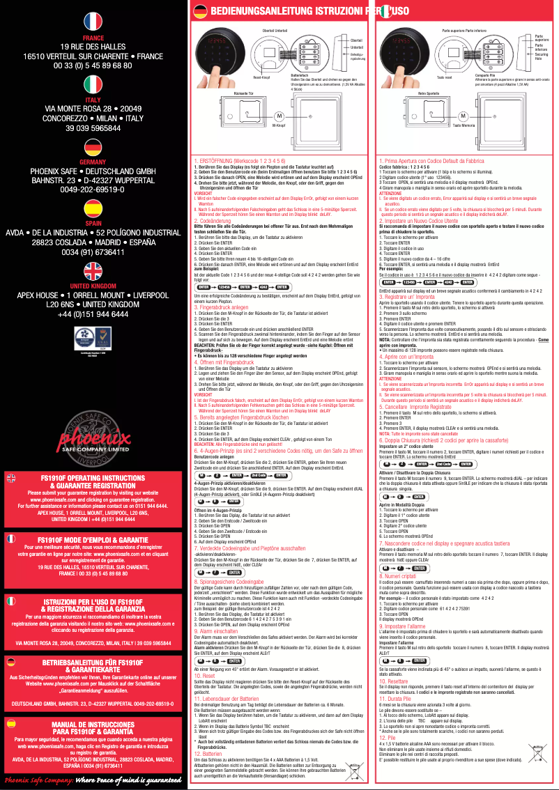 Página 1 del manual Manual de usuario Phoenix Fire Commander FS1911F