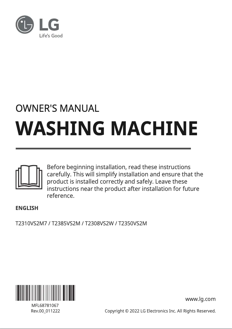 Página 1 del manual Manual de usuario LG T2385VS2M