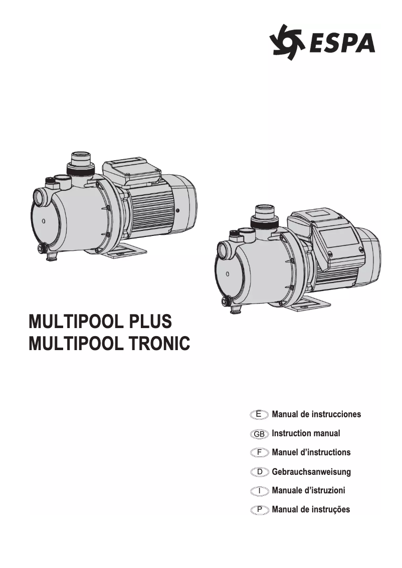 Page 1 de la notice Manuel utilisateur ESPA Multipool Tronic