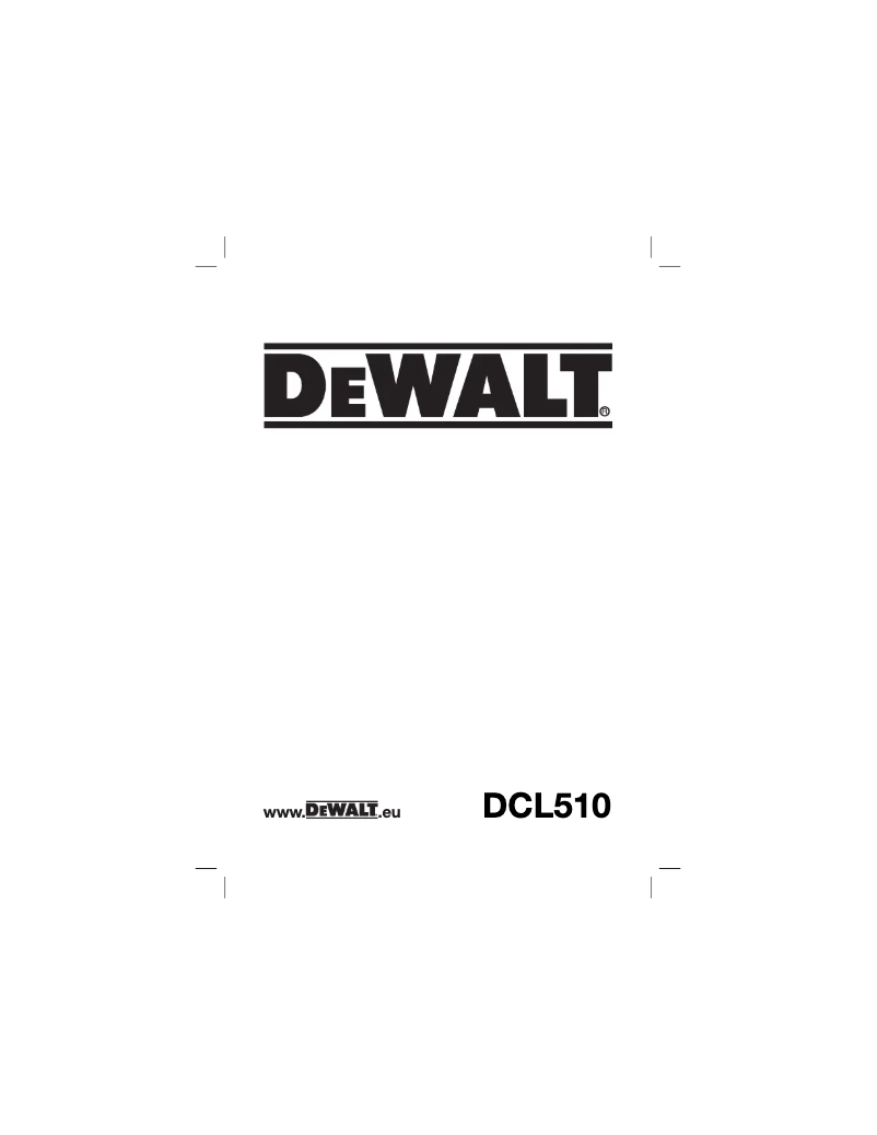 Page 1 de la notice Manuel utilisateur DeWalt DCL510