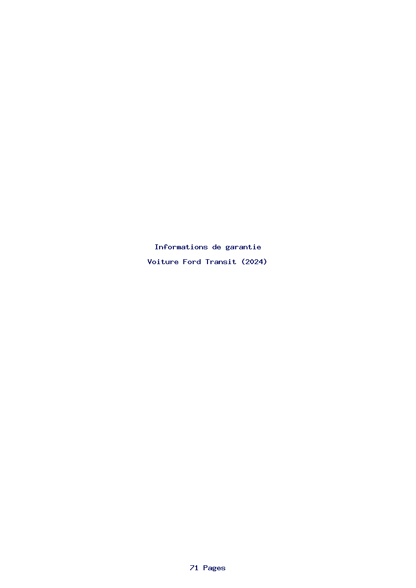 Page 1 de la notice Informations de garantie Ford Transit (2024)