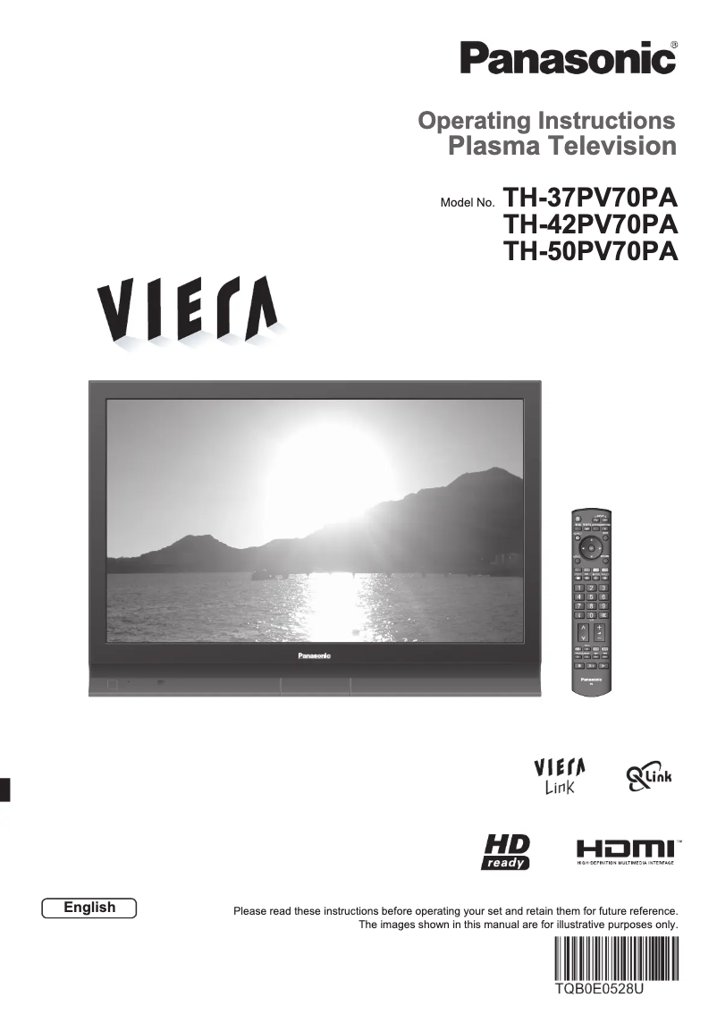 Page 1 of the manual User Manual Panasonic Viera TH-42PV70PA