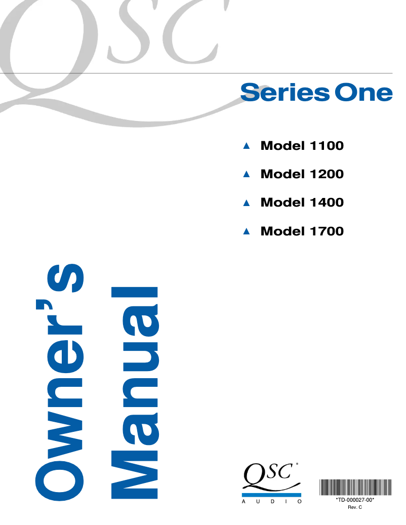 Page 1 de la notice Manuel utilisateur QSC 1400