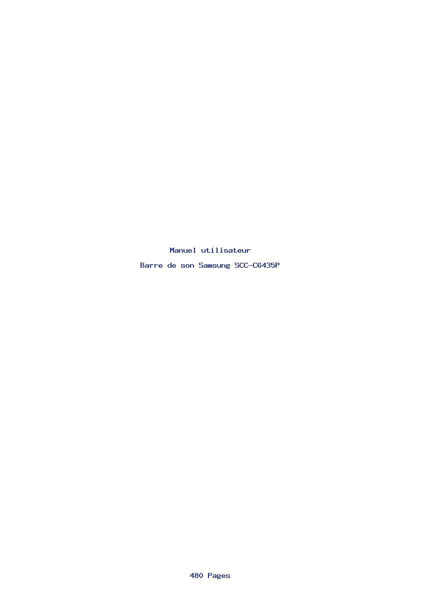 Page 1 de la notice Manuel utilisateur Samsung SCC-C6435P