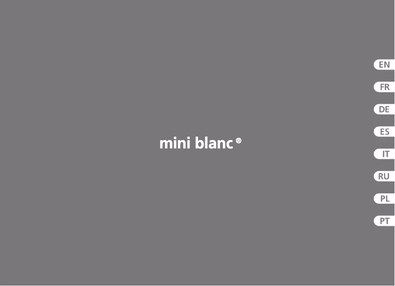 Page 1 of the manual User Manual Aspen Mini Blanc Deluxe